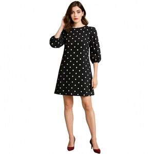ASOS New Look Poplin Mini Shift Dress in Polka Dot Size 8
